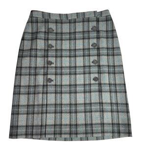 Brooks Brothers Plaid Button Front Skirt size 12